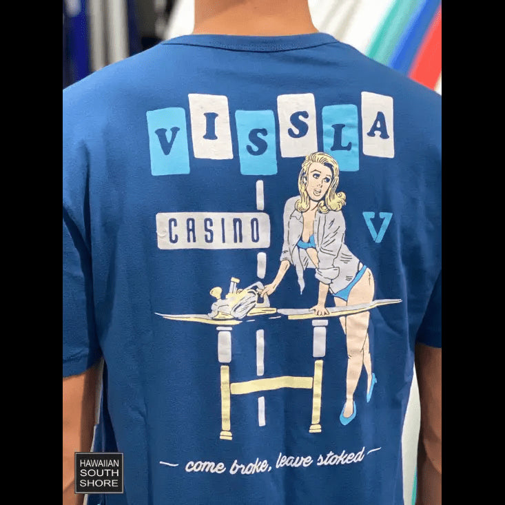 Vissla Tshirt CASINO VINTAGE WASH Adult Small-XLarge Blue - CLOTHING - [Surfboards Surf Shop and Clothing Boutique Honolulu]