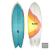 5’7 x 20.25 2.63 V36.5 Light Blue / Orange Sunburst Shortboard Surfboards Surf Shop and Clothing Boutique Honolulu